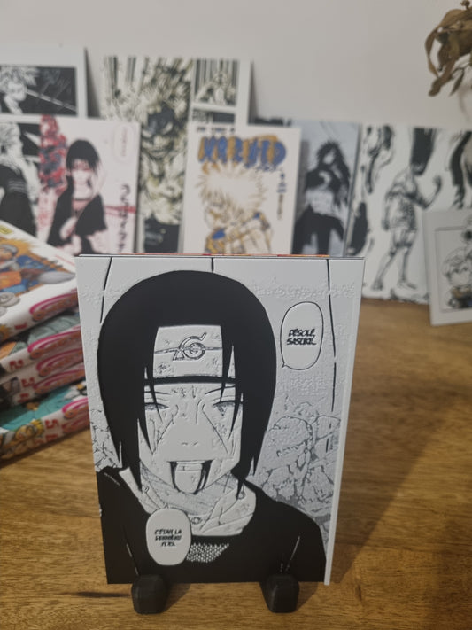 Affiche Naruto – Itachi Uchiha – Derniers instants face à Sasuke – Impression 3D en PLA recyclé