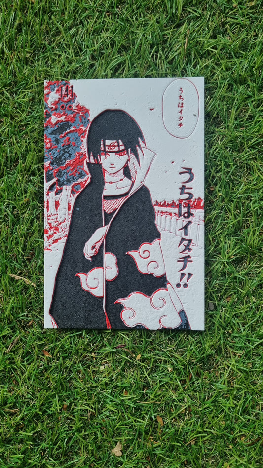 Affiche Naruto – Itachi Uchiha – Première apparition – Impression 3D en PLA recyclé
