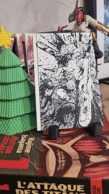 Affiche Chainsaw Man – Denji – Première transformation – Impression 3D