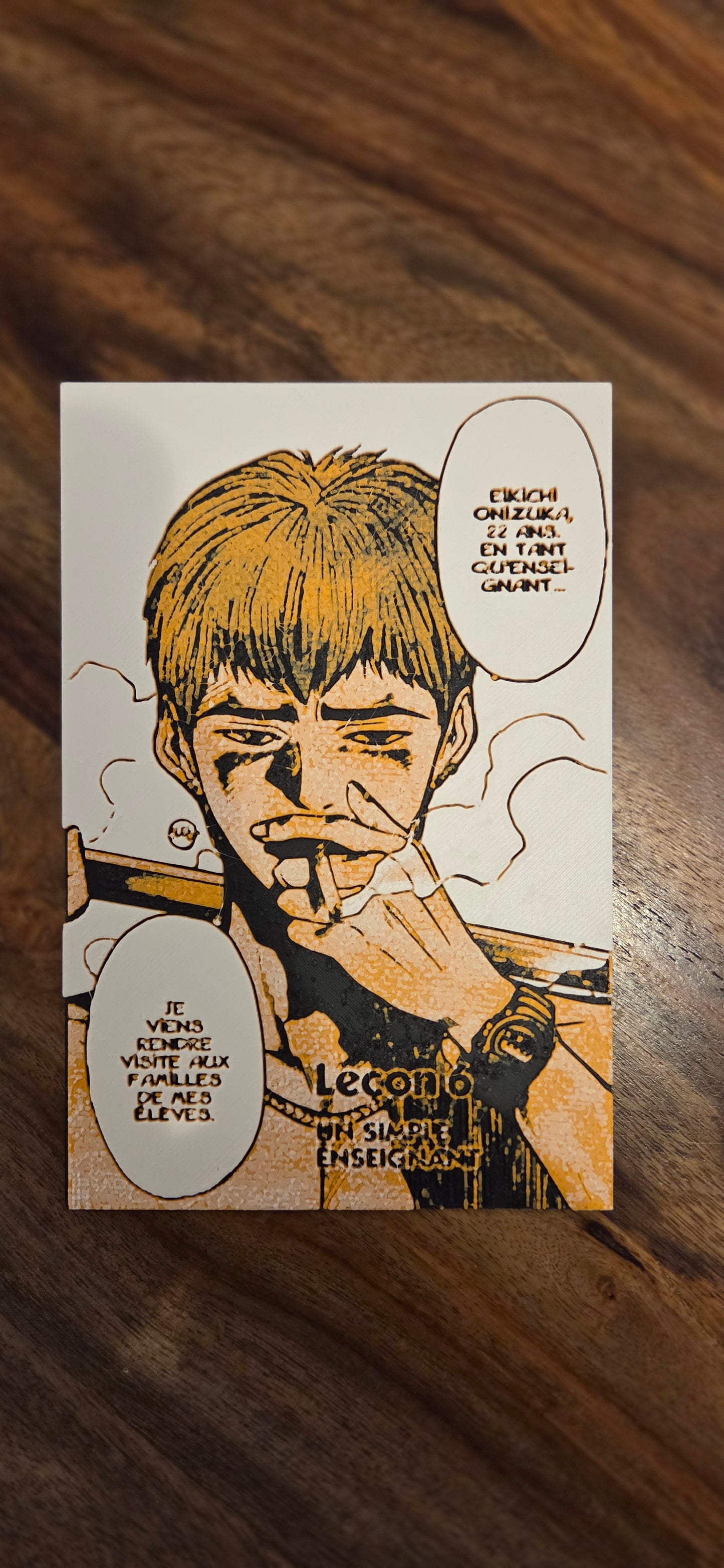 Affiche GTO – Onizuka en Visite Parentale Clope au Bec & Batte en Main – Affiche 3D