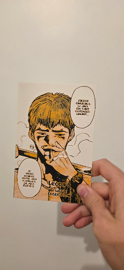 Affiche GTO – Onizuka en Visite Parentale Clope au Bec & Batte en Main – Affiche 3D