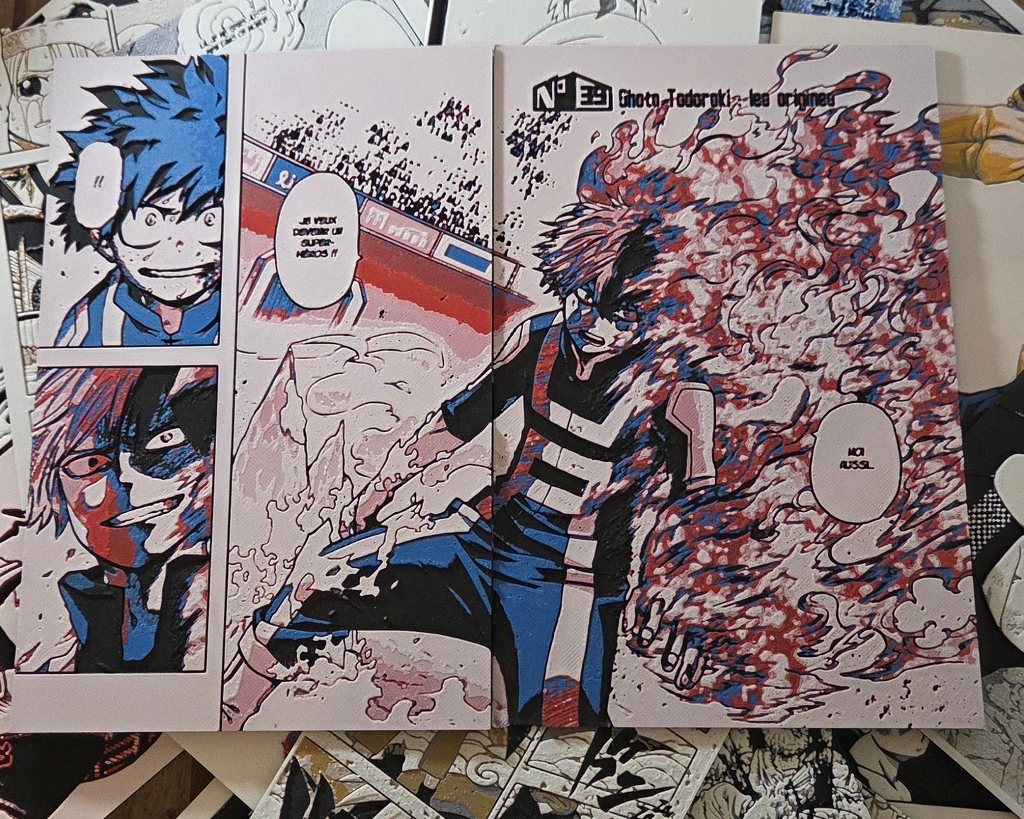 Affiches My Hero Academia – Midoriya vs Shoto – Tournoi de Yuei – Impression 3D