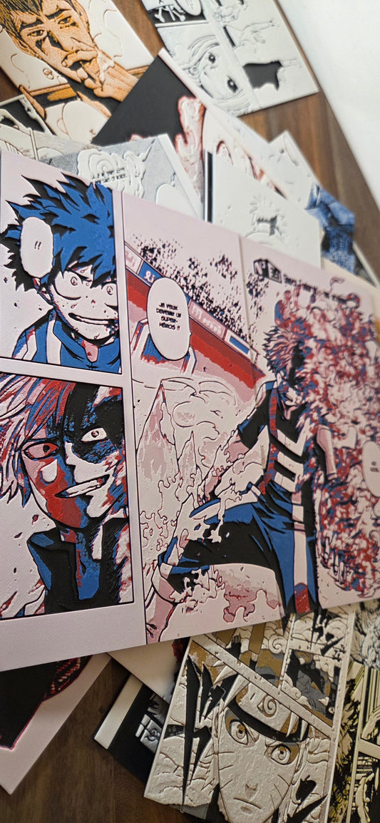 Affiches My Hero Academia – Midoriya vs Shoto – Tournoi de Yuei – Impression 3D